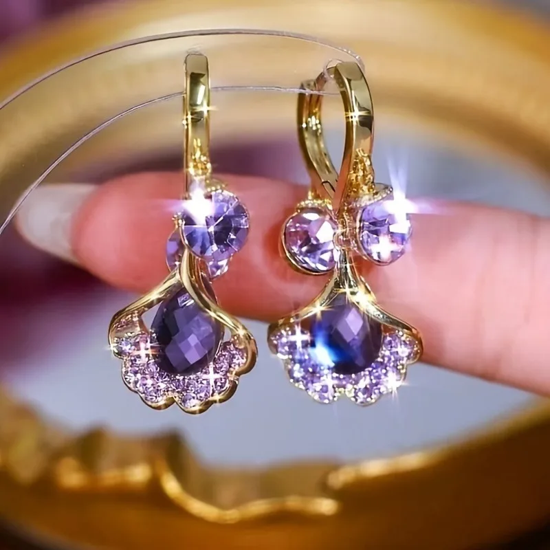 Stunning Multicolor Cubic Zirconia Teardrop Earrings for Women Fine Jewelry for Any Occasion Hoop Earring Women's Party Jewelry