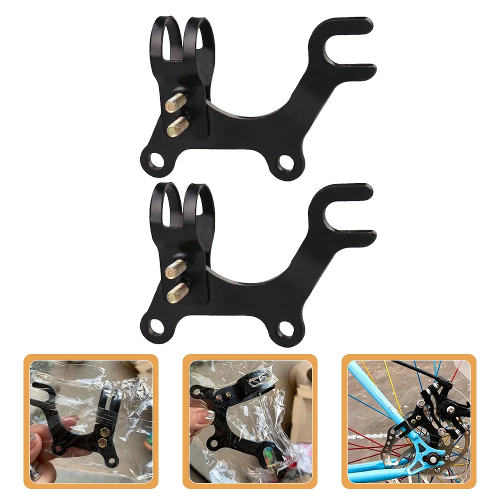 

2 Pcs Disc Brake Modification Bracket Holder for Bike Carbon Steel Adapter Bicycle Conversion Bikes Parts Frame Kit Brakes