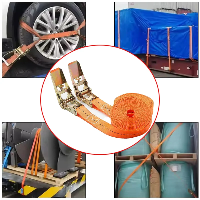 حزام بضائع بسقاطة قابل للتعديل شديد التحمل مع مشبك معدني 4 م/6 م/8 م لسيارة شاحنة الأمتعة نقل السلع التخييم في الهواء الطلق #3