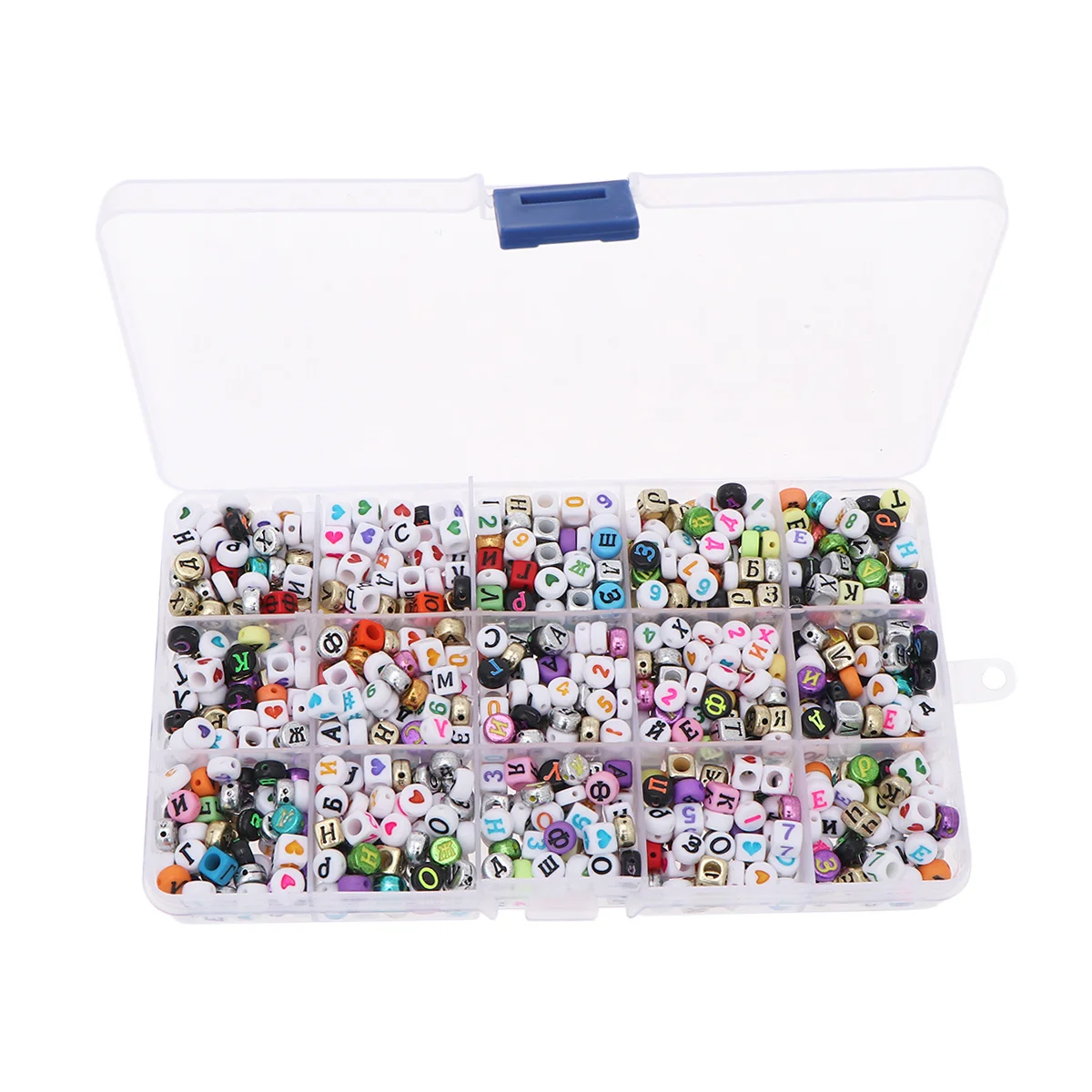 

1040pcs Colored Acrylic Letters Beaded Irregular Beads DIY Craft Creative Jewelry Accessories with Plastic Box Storage for Brace