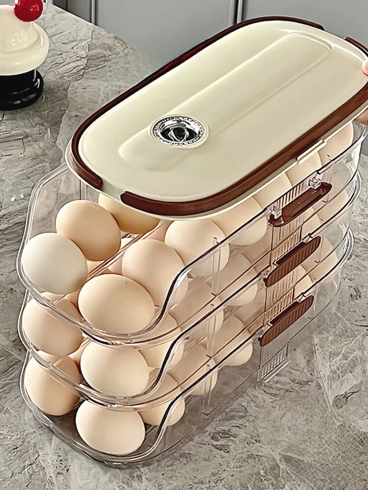 

Home Use JOJOS L PD Egg Box Der pe Sliding Der Egg Roller Organizer Kitchen Storage Tool Pure Color Nordic Sle