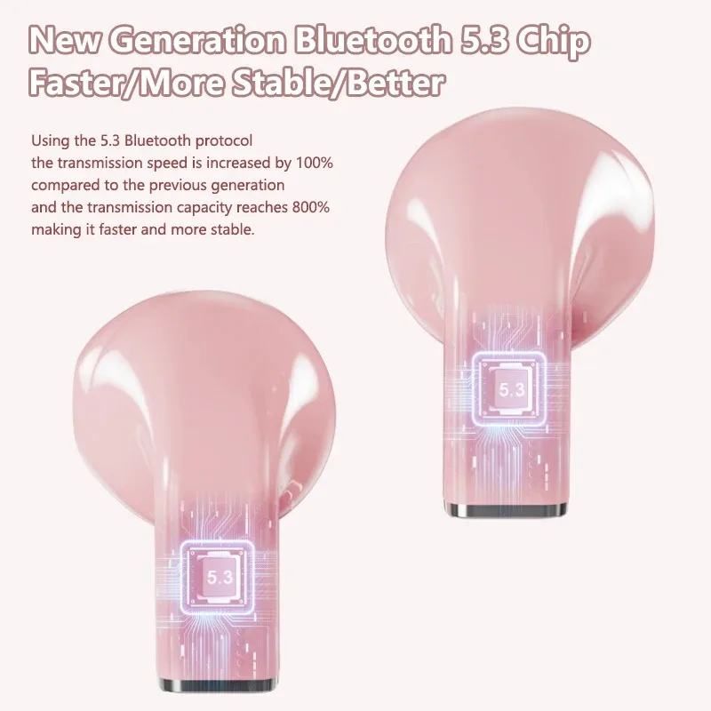 ชุดหูฟัง TWS รูปหัวใจหูฟังไร้สายบลูทูธทันสมัยใหม่หูฟังคู่แบบเสียบในหูรูปหัวใจสำหรับผู้หญิง