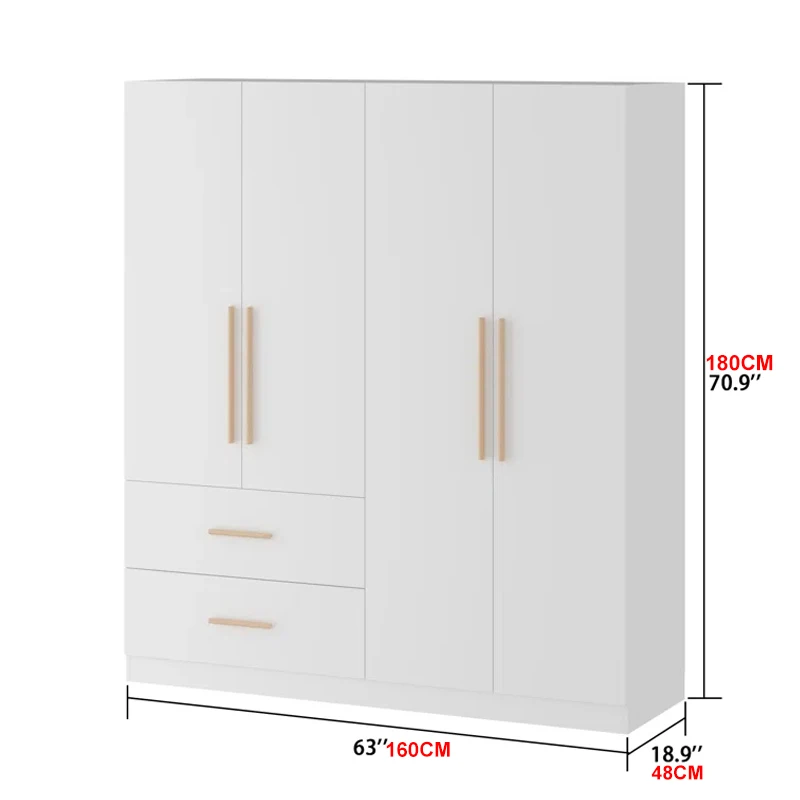 الراقية تصميم مخصص النمط الأوروبي الحديثة غرفة نوم المنزل خزانة خشبية بالجملة خزانة ملابس بيضاء #3