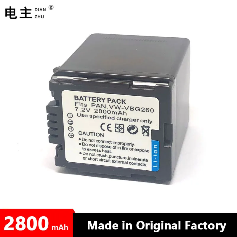 VW-VBG260 VW VBG130 VBG070 VBG260 Battery For Panasonic SDR H20 H28 H258 SD1 HS700 TM700 HS300 TM300 HS250 SD20 HS20 SDT750 H40