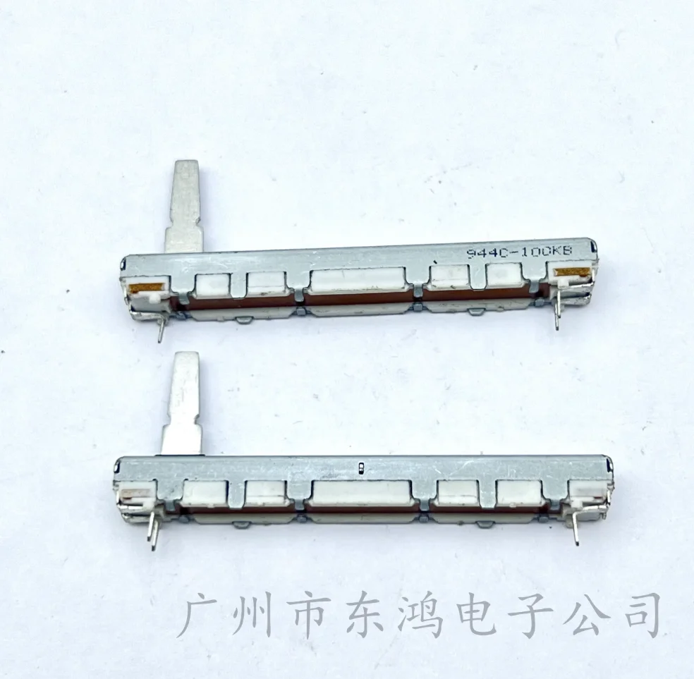 2 pcs ALPS Alps 60MM straight slide potentiometer B100K single link 3 pin shaft length 15MM with midpoint positioning