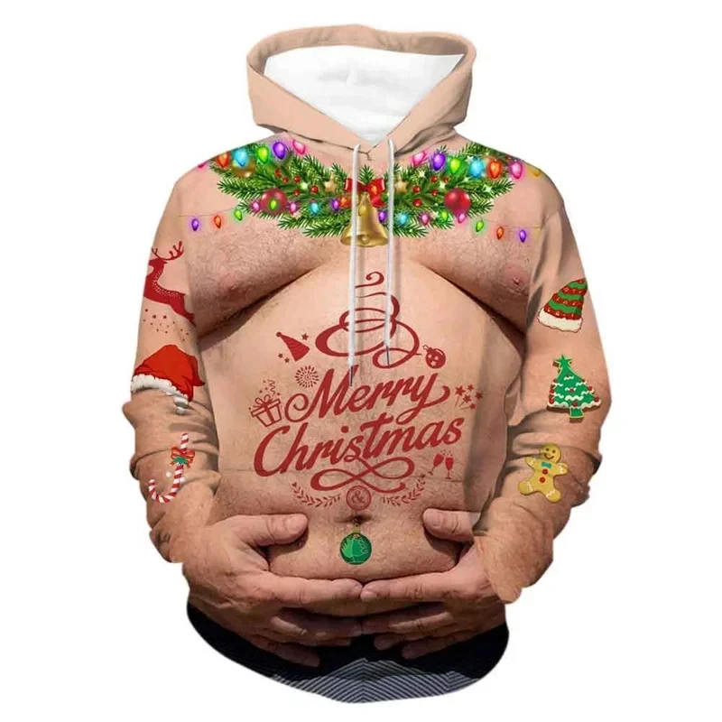 

Funny Santa Claus Cosplay Design Graphic Sweatshirts Fashion Christmas Gift Pullovers Casual Xmas Y2k Kids Hoodie Women Hoody
