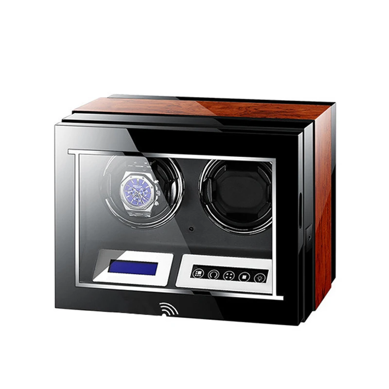 

Mechanical Watch Storage Box Shaker Luxury Automatic Watch Winder Wooden LCD Touch Screen Safe Case