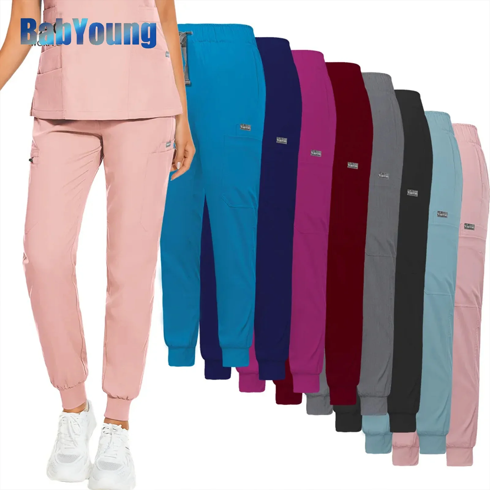 

Sports Casual Pants Mens Scrub Pants Medical Working Uniform Nurse Uniforms 8 Colors Pet Shop Spa Work Trousers Scrubs Costume