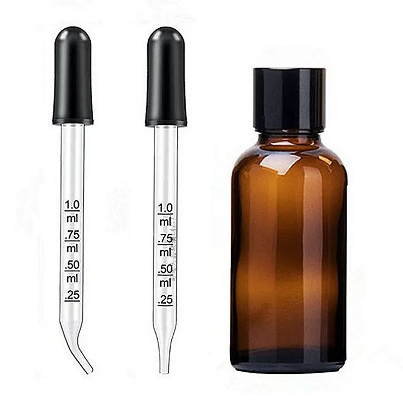 5pcs Glass Scale Dropper Rubber Head Scale Pipette Dropper Essential Oil Bottle Straw Multi-Purpose Droppers For School Lab Home