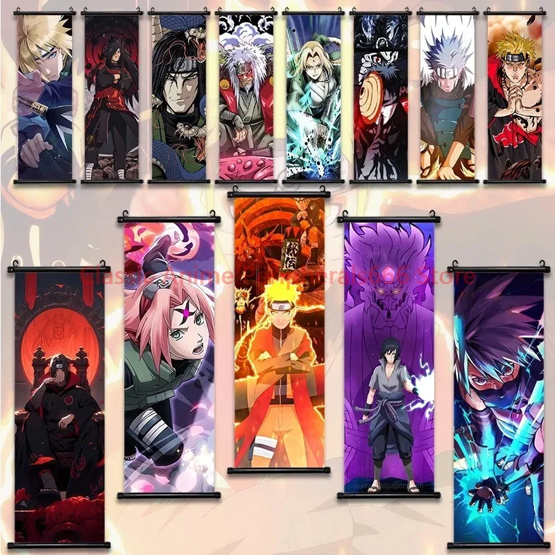 Anime Scroll CanvasWall Hanging Pintura Kakashi Home Poster Sasuke Art Decoração do quarto Presente Itachi Quente Japonês Quente