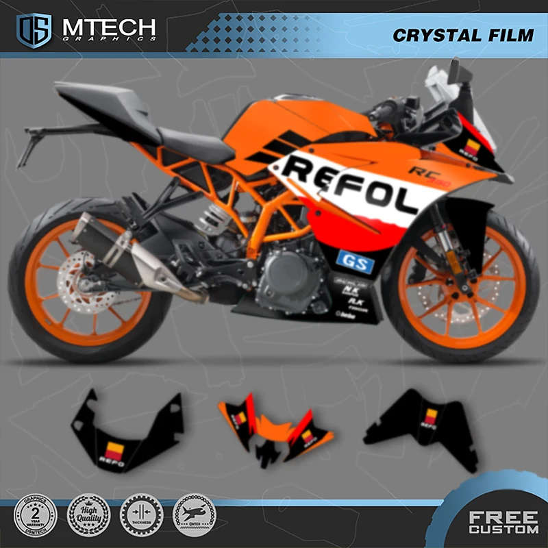 DSMTECH رسومات الدراجات النارية لـ KTM 2017 2018 2019 2020 RC250 17-20 RC250 390 مجموعة ملصقات الشارات 006