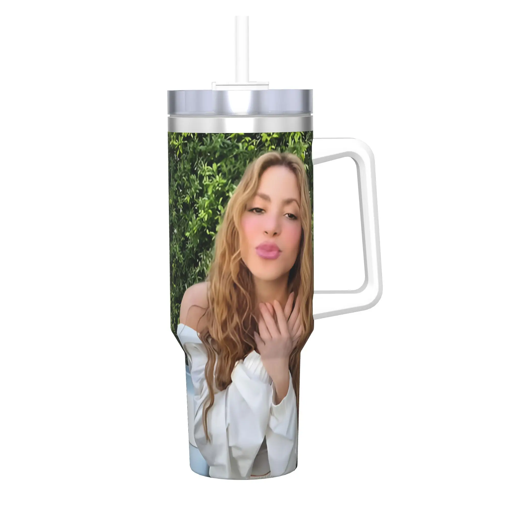 Shakira Singer Tumbler 40oz Stainless Steel Double Wall Vacuum Insulated  Mug Cups With Straw