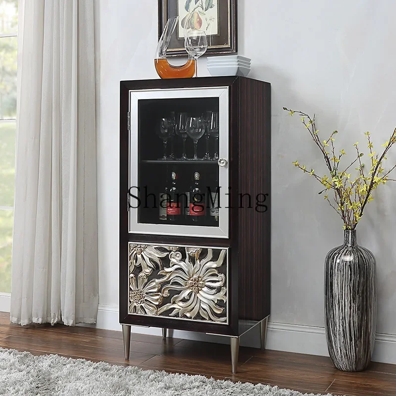 

ZYY light luxury wine cabinet living room against the wall dining living room large capacity storage villa display cabinet