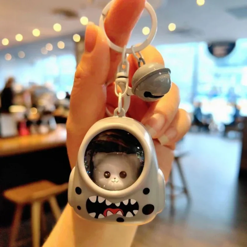 New Fashionable And Beautiful Cute Bear And Kitten Backpack Luminous Night Light Keychain For Couples Creative Pendant Jewelry