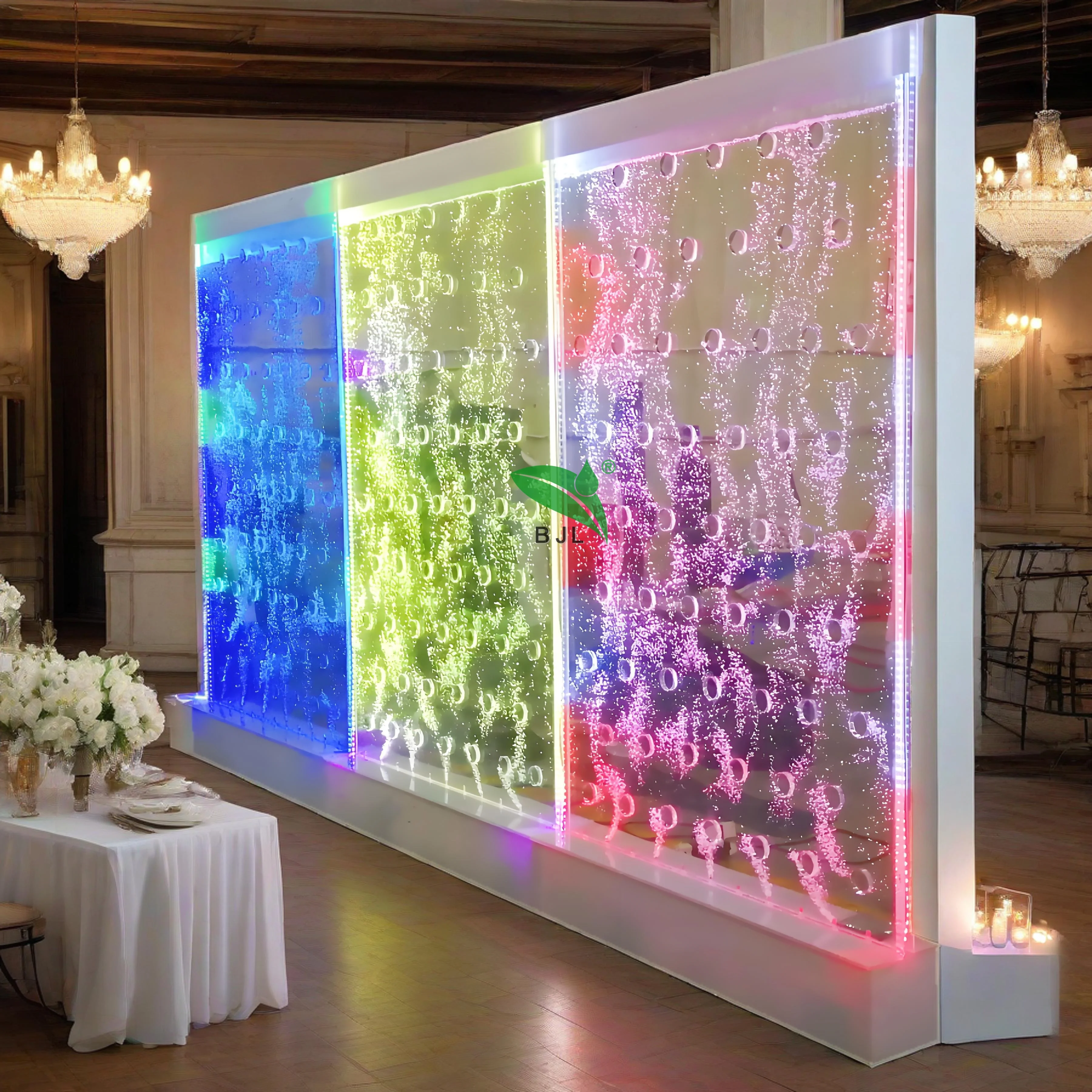 

Customization.Custom Indoor LED Lighted Fountains Bubble Panel Wall Background Wedding Backdrop Decoration