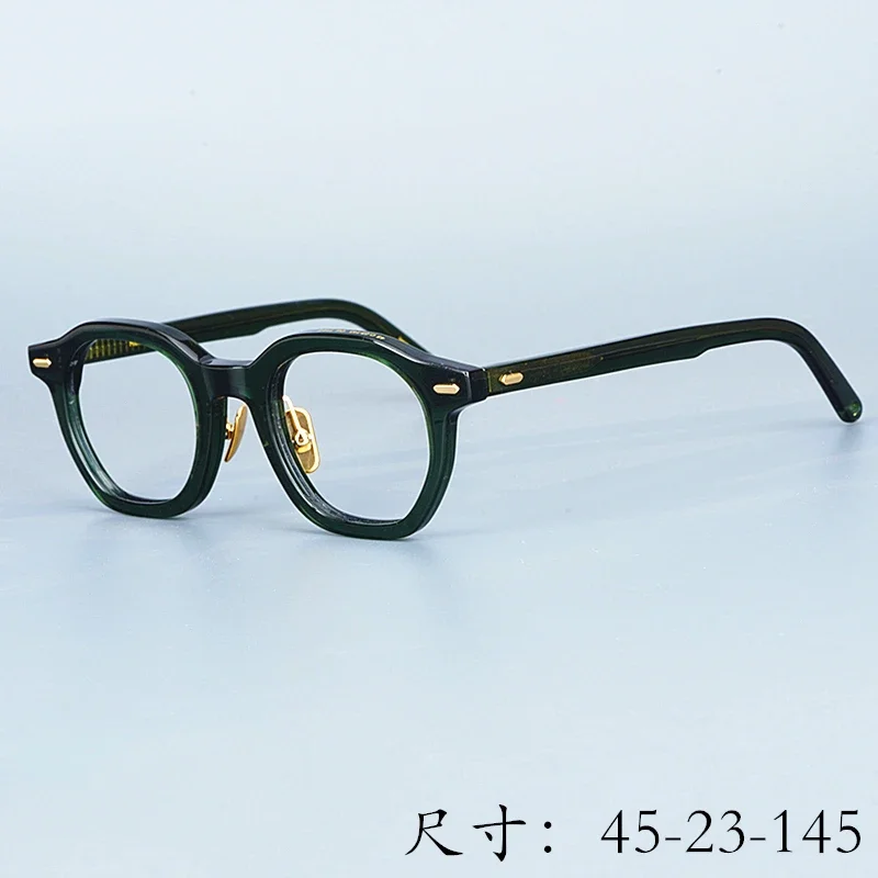 2022 Update Vintage Acetate Myopia Frosted Eyeglasses Frame Betsy Hand Craft Women Men Irregular Polygon Design Original Quality