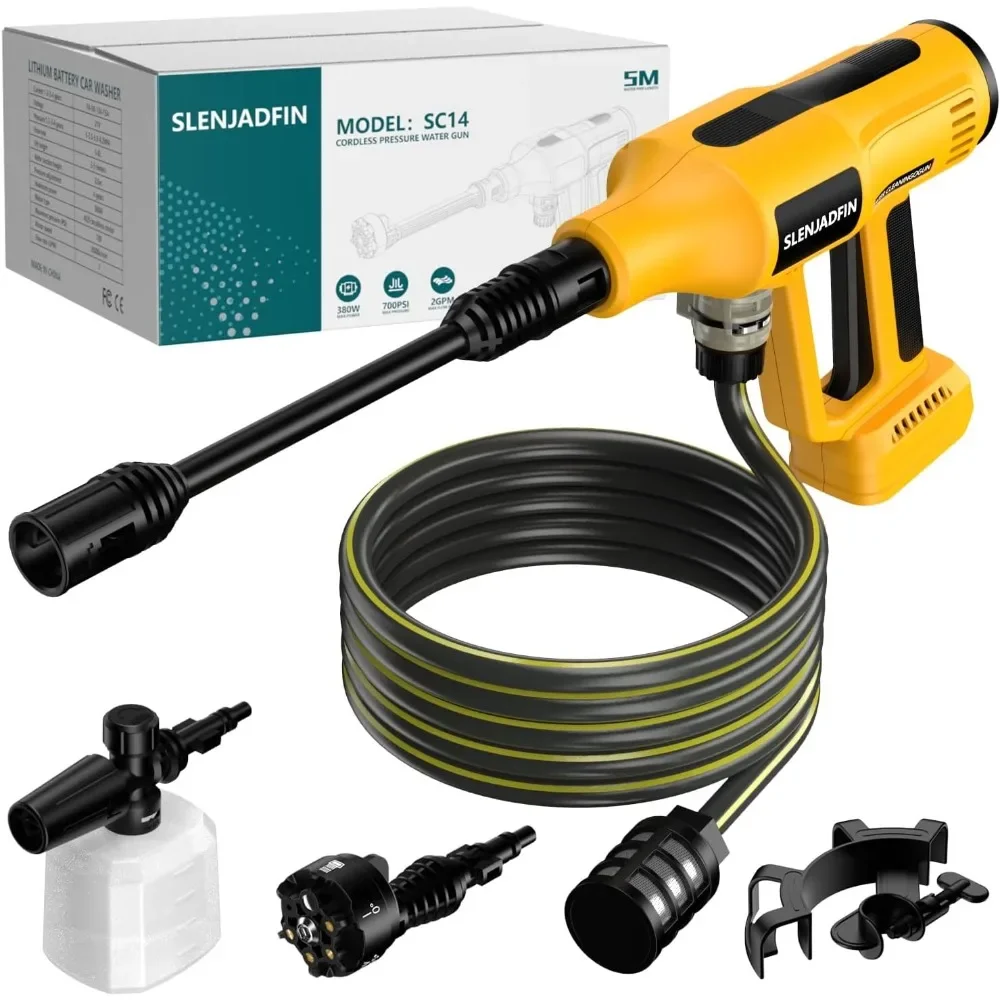 

Great deal.Cordless Pressure Washer for Dewalt 20V Battery 700 PSI Portable Handheld Power Washer with 6-in-1 Nozzle Foam Cannon