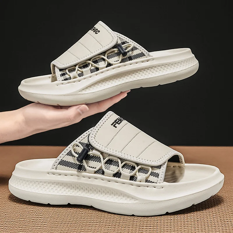 

Men's One Strap Slides Summer New EVA Slippers Non Slip Waterproof Casual Beach Shoes Comfort Soft sole Outdoor Walking Slippers