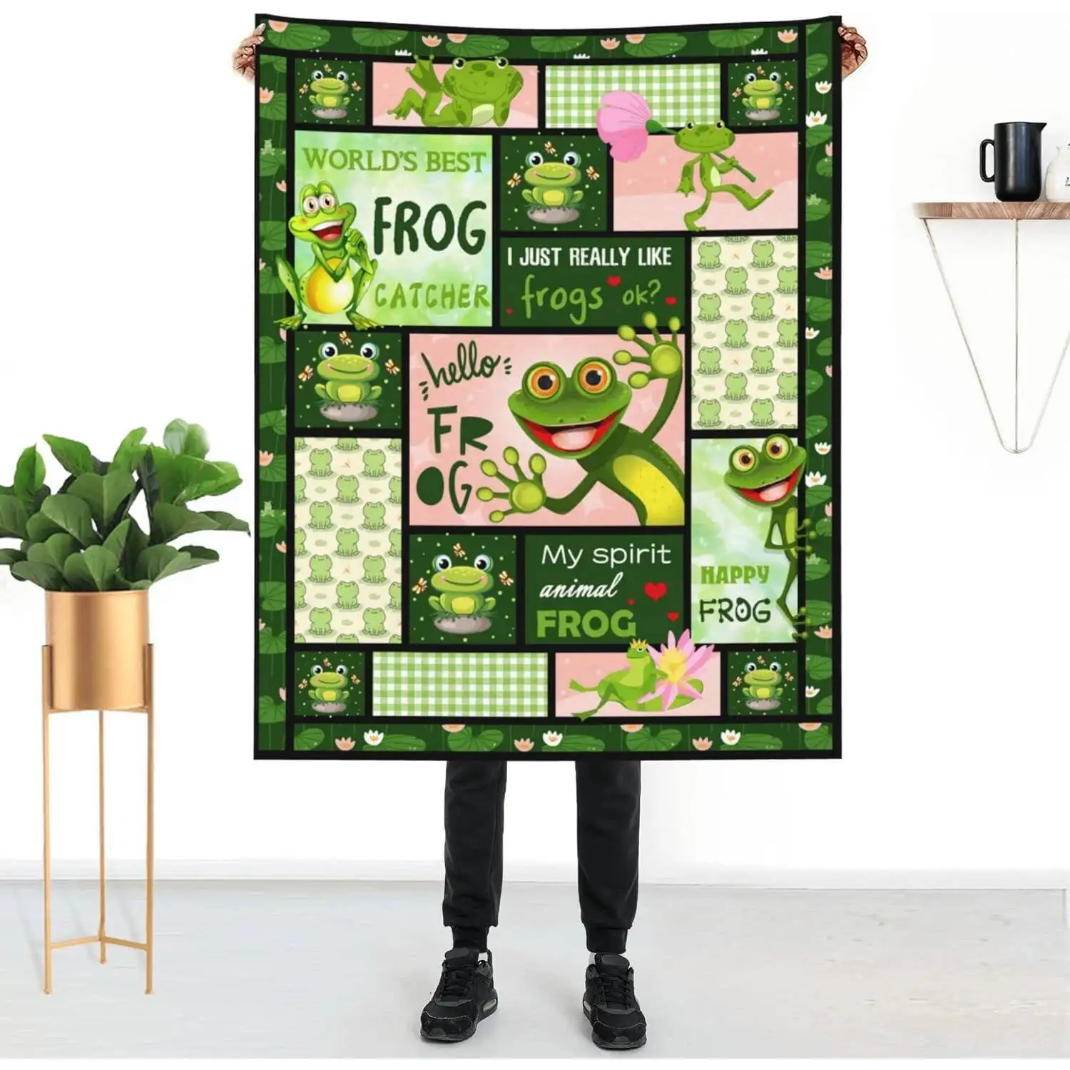 هدايا الضفدع للنساء، بطانية الضفدع، أشياء الضفدع للفتيات، عيد الميلاد عيد الميلاد بطانية الصوف الضفدع لينة مريحة الفانيلا رمي بطانية