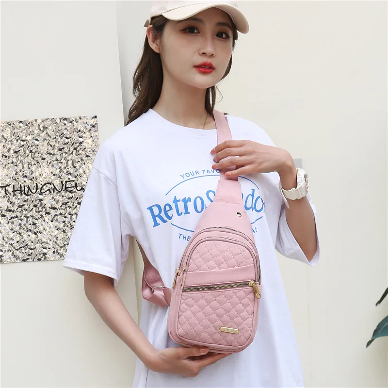 New Fashion Chest Bag Women\'s Nylon Cloth Bag Lightweight Crossbody Bag Women\'s Backpack Small Single Shoulder Chest Bag