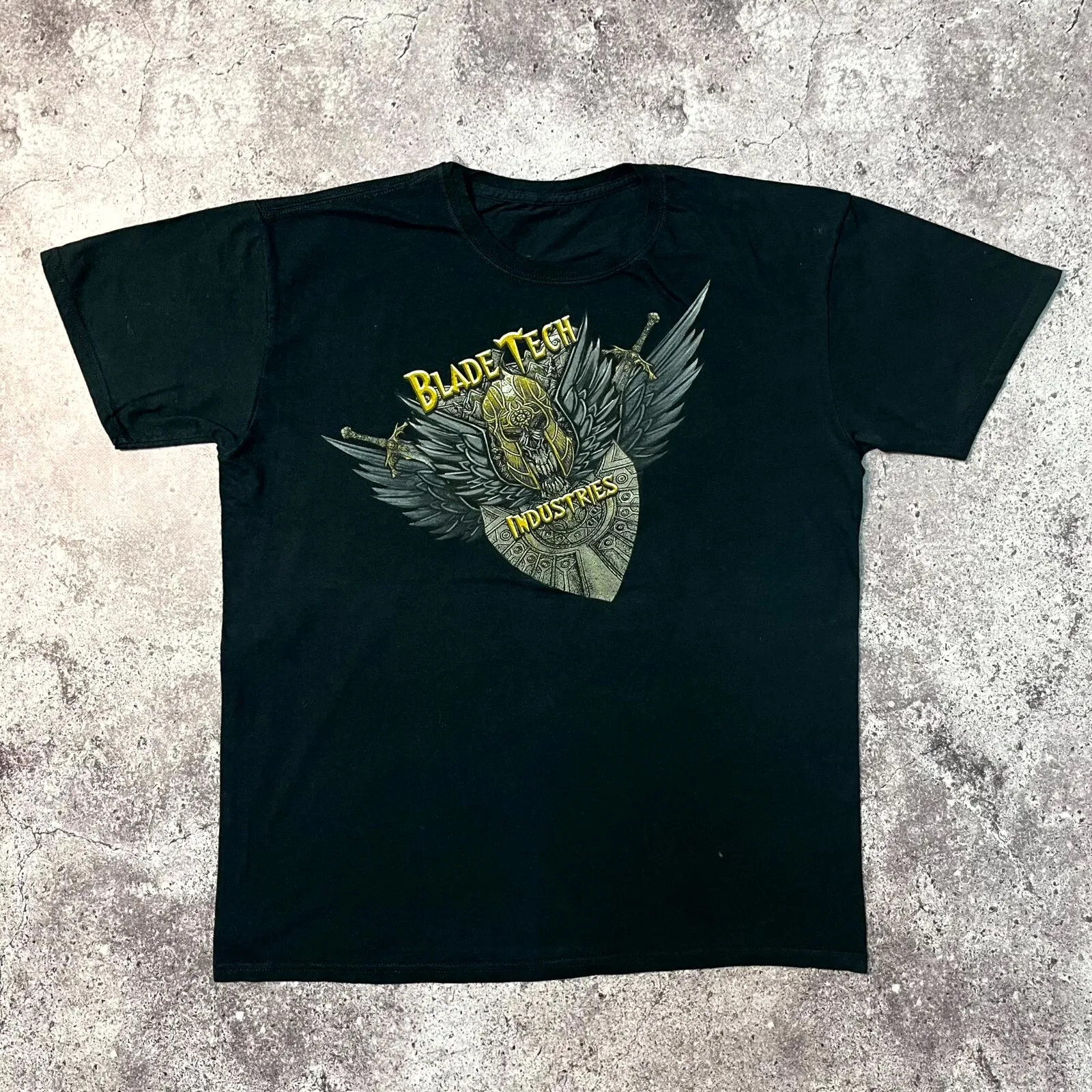 Vintage Blade Tech Industries Swords Shield Black T Shirt Size L