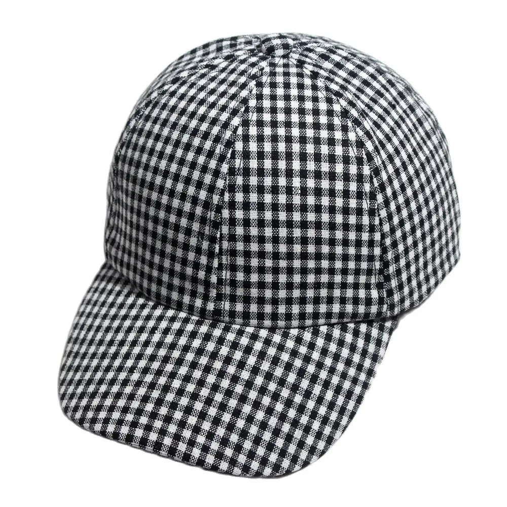 Vintage White Black Plaid Hat Women\'s Cap Summer Autumn Baseball Cap Ladies