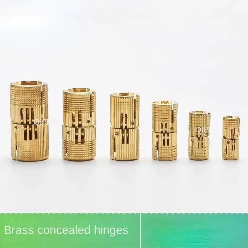 1pcs Brass Barrel Hinges Cylindrical Hidden Cabinet Concealed Invisible Brass Hinges Mount 8mm 10mm 12mm 14mm 16mm 18mm