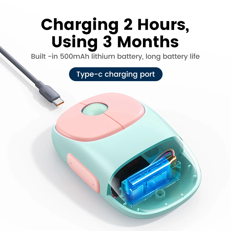 UGREEN-Souris sans fil aste pour MacPle, iPad, tablette, ordinateur portable, Bluetooth 5.0, 2.4G, 4000 ug I Charging