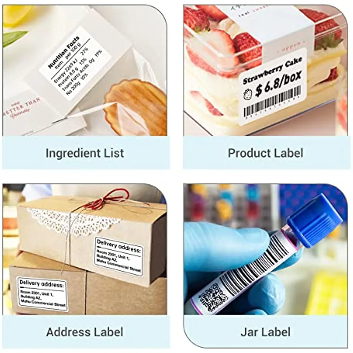 Наклейки NIIMBOT B21 B3S B1 B203, термонаклейки, водонепроницаемые маслостойкие и устойчивые к разрыву этикетки NIIMBOT