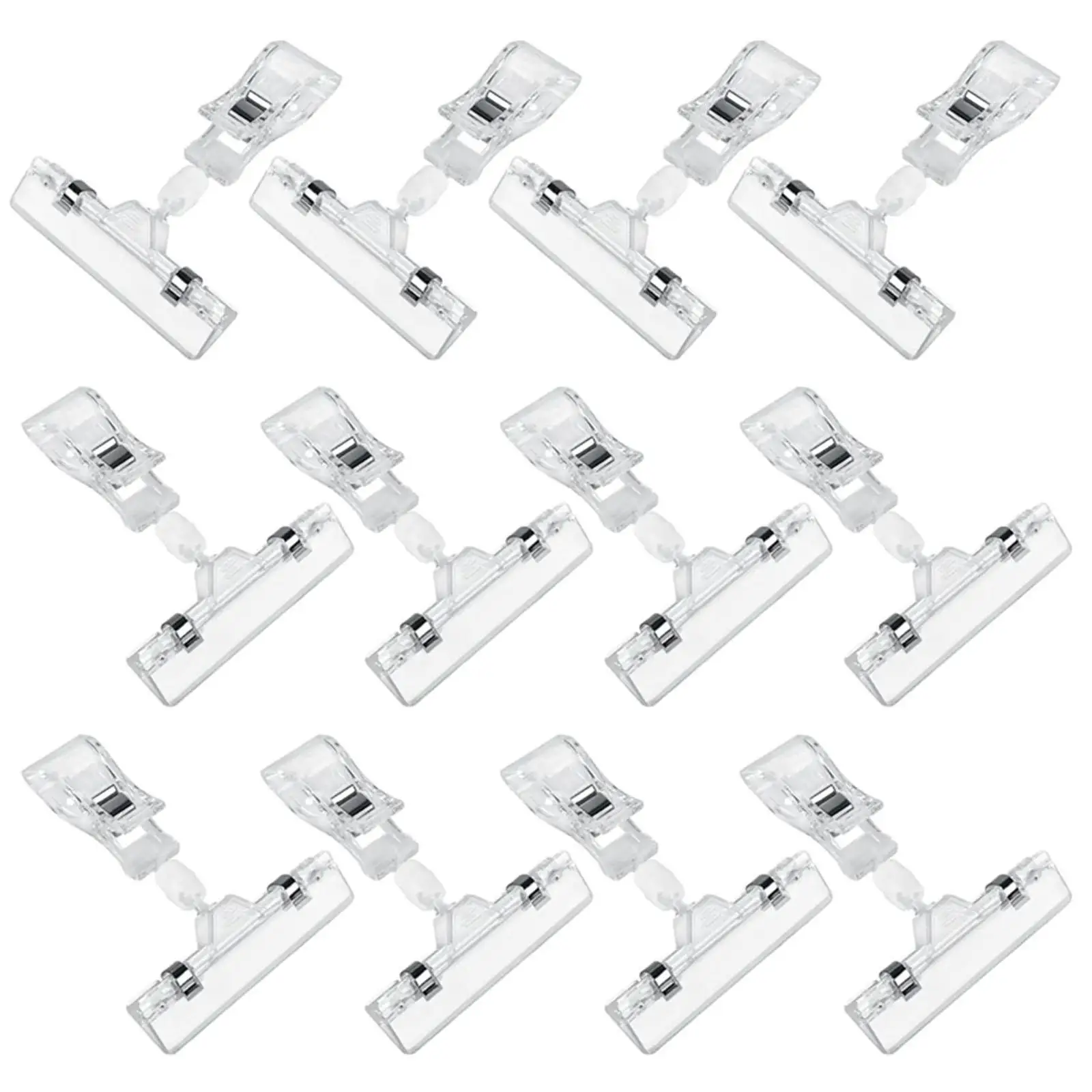 Swivel Price Tag Clips for Shop Shelves Rotating Sign Holder Stand for Square Tubes Partitions and Round Bars