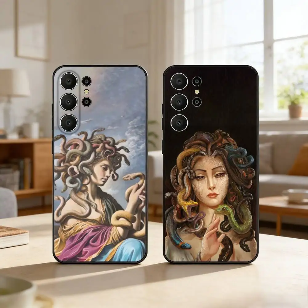 

M-Medusa Greek Mythology Phone Case For Samsung S26,S25,24,23,22,30,21,10,9,Ultra,Plus,Lite,FE Soft Black Case