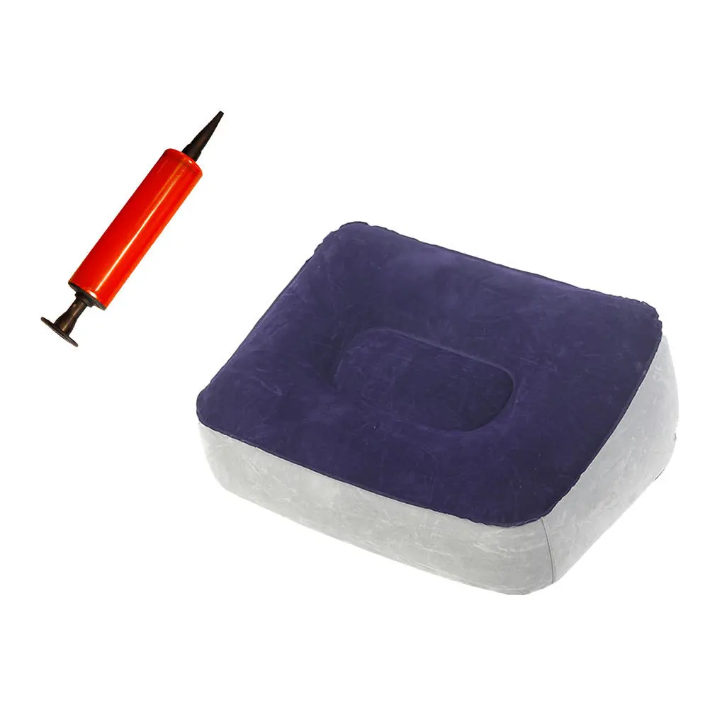 

2pcs Inflatable Foot Rest Pad Portable Travel Footrest With Pump Compact Footstool For Car Plane Office Home Easy Inflate