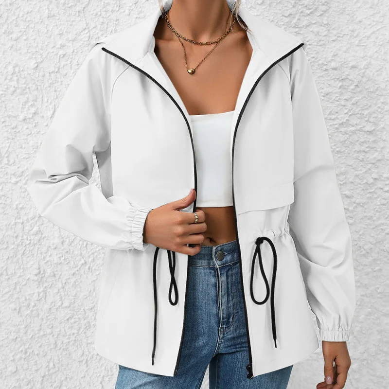 

Outdoor Sports Waterproof Clothing Mountaineering Hooded Casual Hiking Rainproof Mid-Length Coat