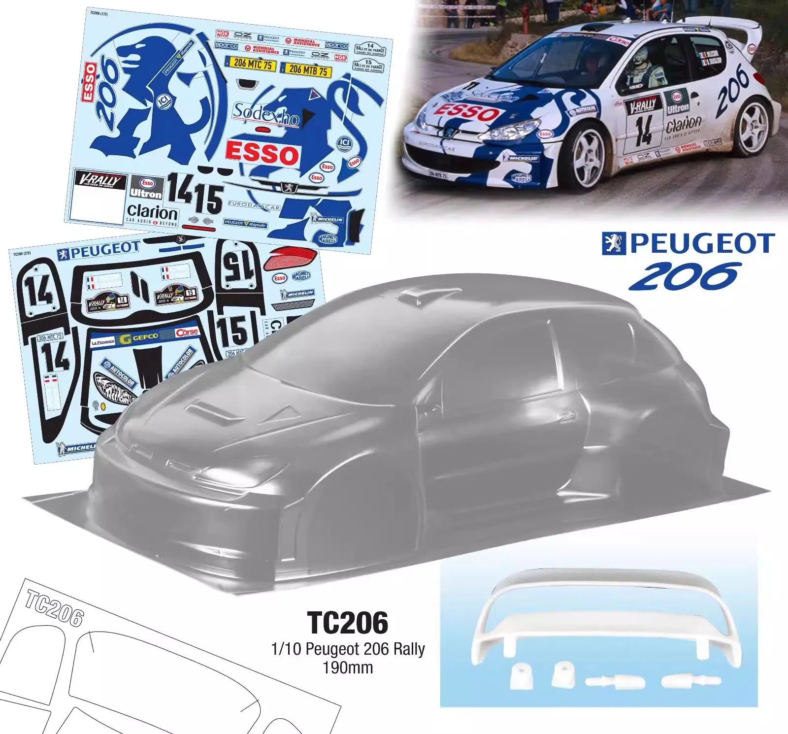 TC124 ランチア デルタ S4 ラリーカー クリア未塗装ポリカーボネート