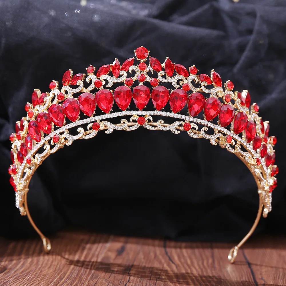 Baroque Crystal Tiaras And Crowns Rhinestone Prom Diadem Crown Tiara For Women Bridal Wedding Hair Accessories Jewelry Crown