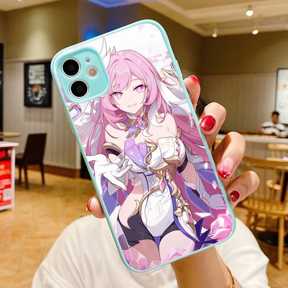 Honkai Elysia Game Phone Case for iPhone 14 11 12 13 Mini Pro Max 8 7 Plus X XR XS MAX Translucent Matte Cover