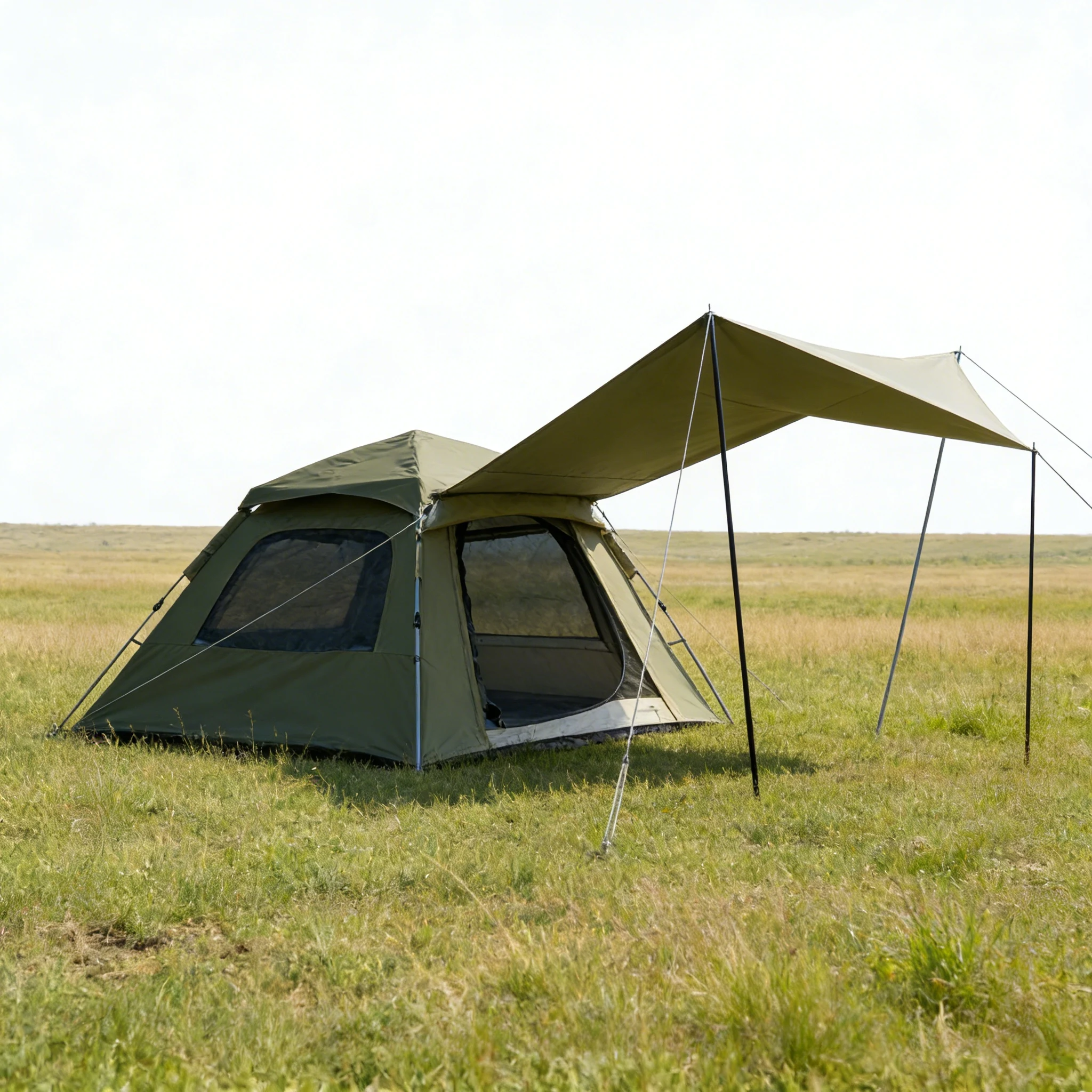 Large Camping Tunnel Tent with Aluminum Poles for Stability