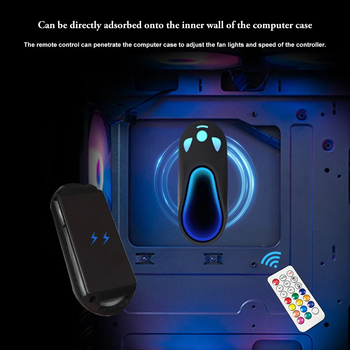 CX FUTRUE Hub de ventilador ARGB com interface dupla de 9 pinos 5V 3 pinos, controle de temperatura PWM de 12V 4 pinos (bateria não incluída)