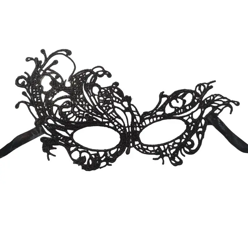 Black Lace Venetian Masquerade Eye Mask – detail image 1