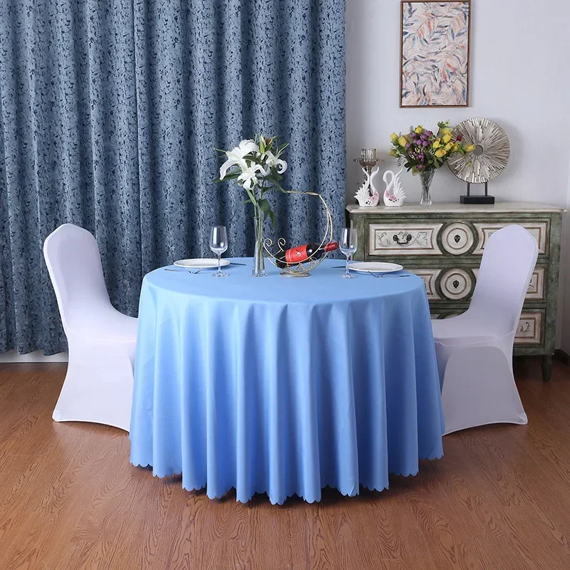 Bruiloft Decoratie Tafelkleed Rond Doek Polyester Effen Kleur Banket Hotelshow Verjaardagsfeestje Effen Duurzaam Voor Gebruik
