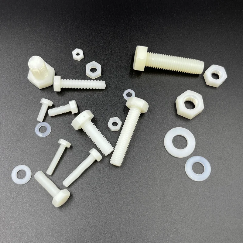 216 teile/satz weiße Nylon Sechs kant schraube Mutter Unter leg scheibe Set metrisch Gewinde Sechs kant schraube Kunststoff isolierte Schraube m4 m5 m6 m8 m10 – Detail 11