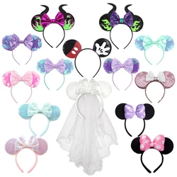 Mickey Mouse Ears Headband For Girls Adults Accessories Dot Bow Hairband Festival Birthday Party Travel