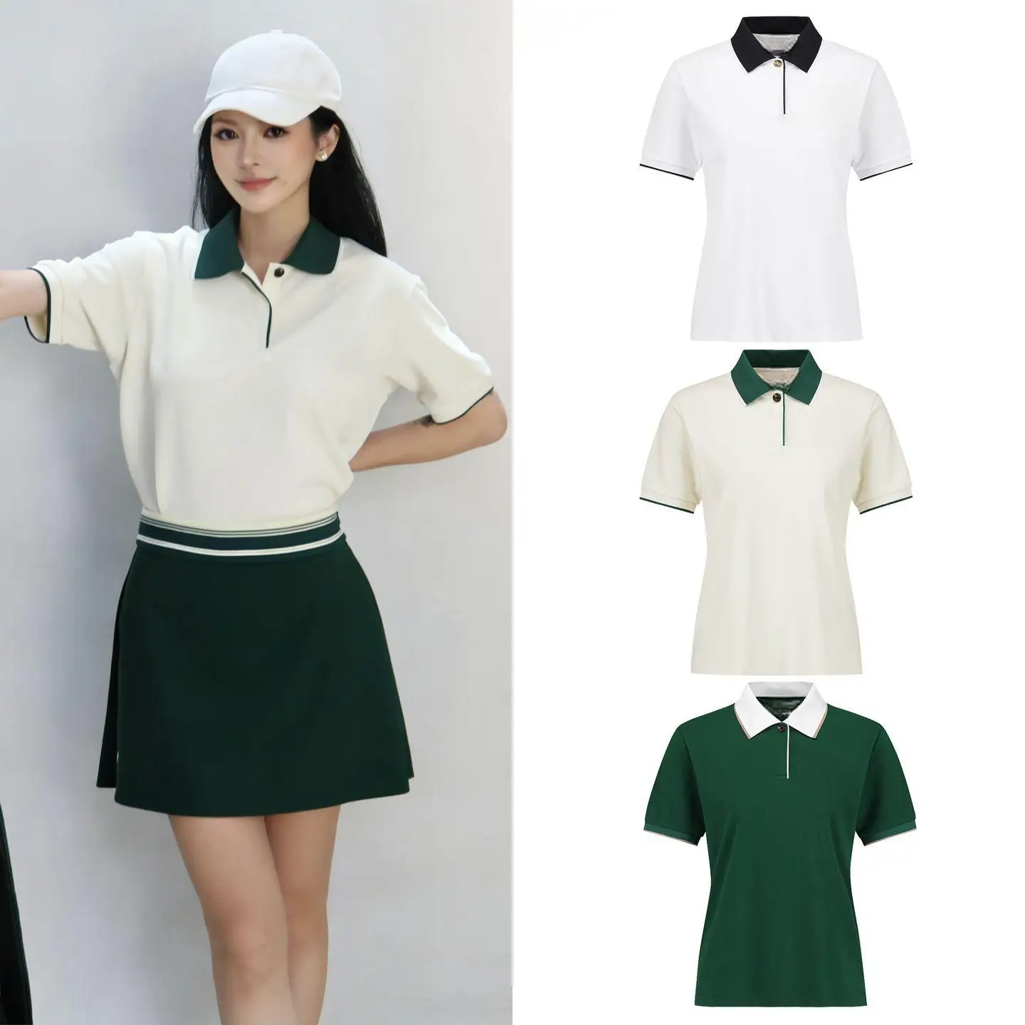 Women 2026 New Golf Short Sleeve POLO Tee Ice Silk Quick Dry Slim Shaping Fashion Female Outdoor Sports T-shirt