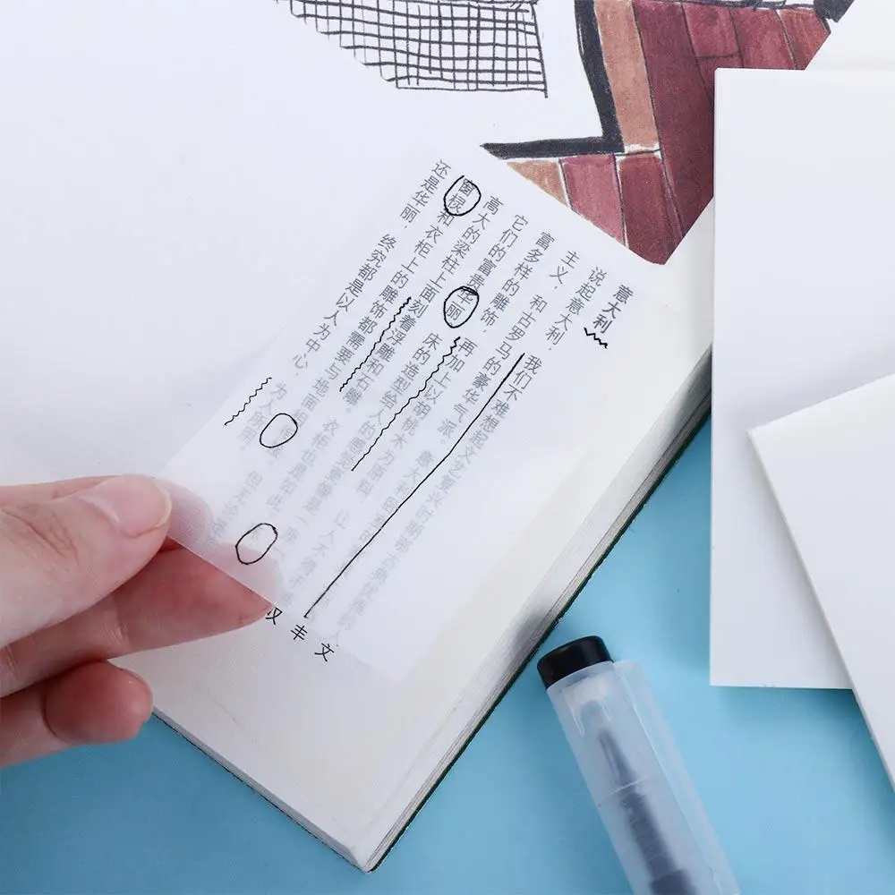Sheets Notepad Office School Supplies Stationery Sticker Transparent Sticky Notes PET Memo Pad Daily To Do List Planner Sticker