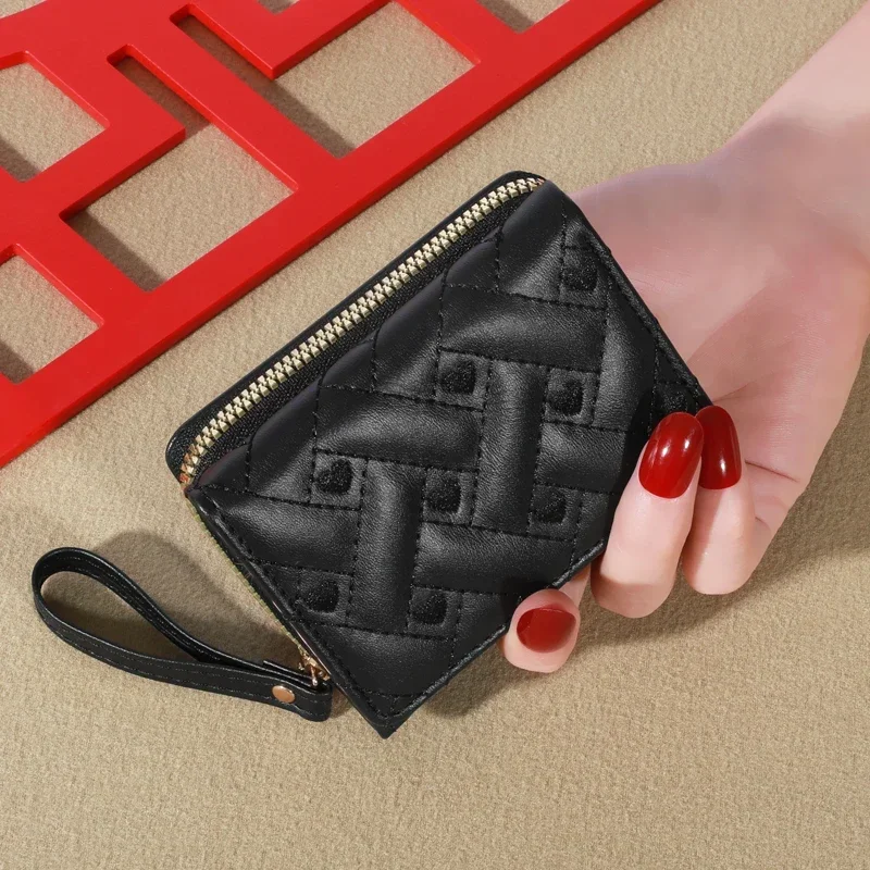Portamonete Love ricamato alla moda da uomo 1 pezzo, porta carte a tre ante, portafoglio con slot multipli per carte
