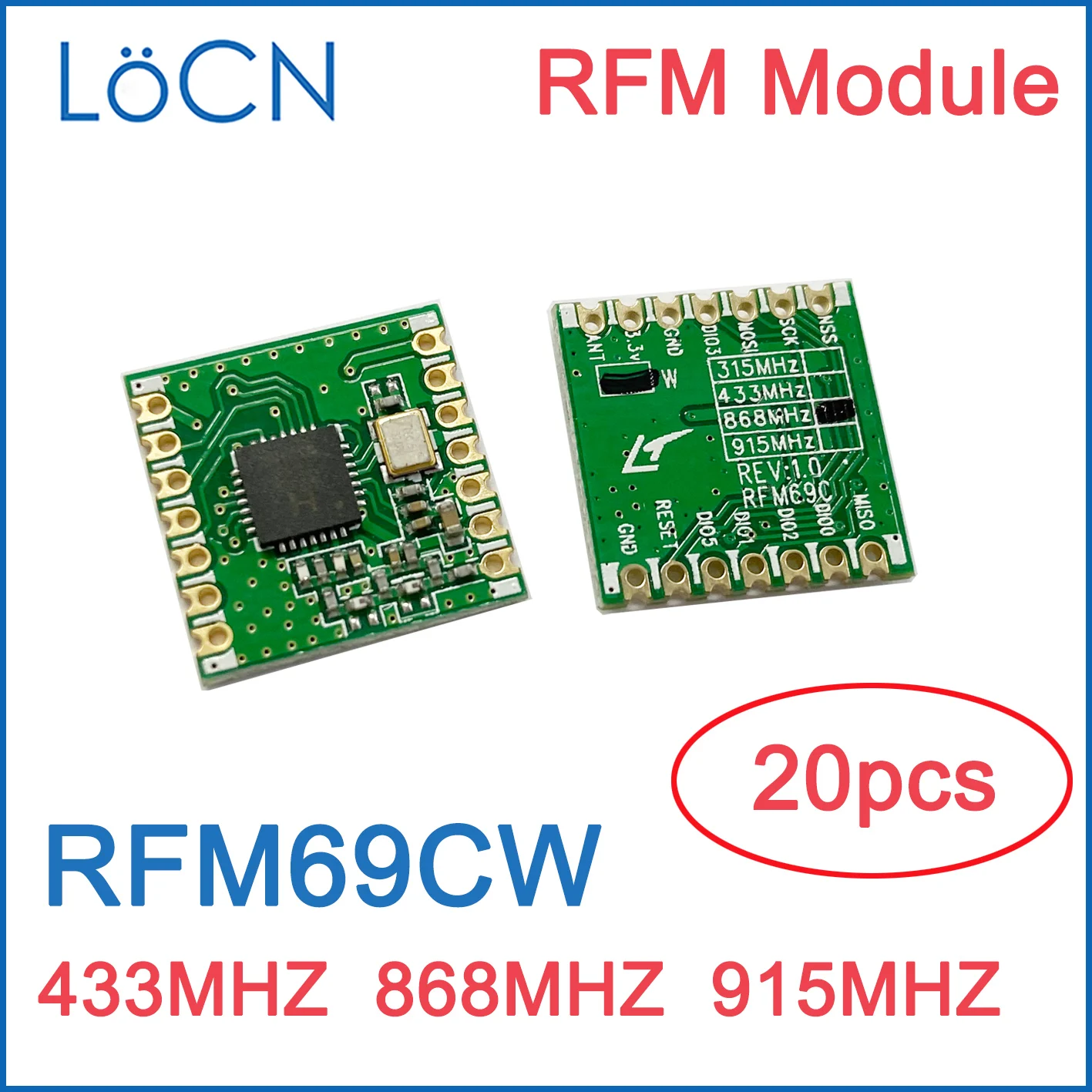 RFM69CW 20dBM 433MHZ 868MHZ 915MHZ RFM69 RFM69C RF Wireless transceiver module radio 20PCS