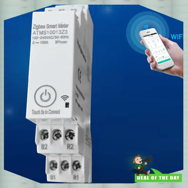 24-Hour Delivery 2X Zigbee Three-Phase Energy Meter 100-240V Mobile App Remote Control Household Multifunctional Rail Energy Met