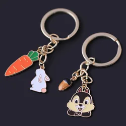 Animal Keychain For Women Lovely Colorful Enamel Key Chain Panda Cat Squirrel Rabbit Car Accessory Bag Pendant Friends Gifts