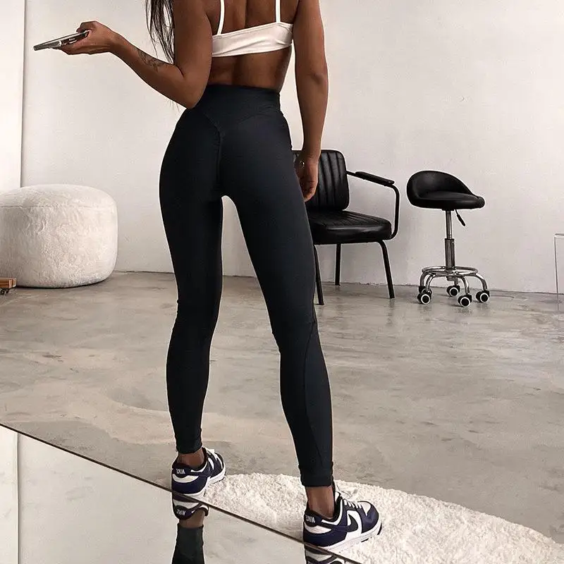 Women's 2026 New Spring High Waist Seamless Sports Leggings Butt Lifting Ruched Stretchy Knit Fitness Pants