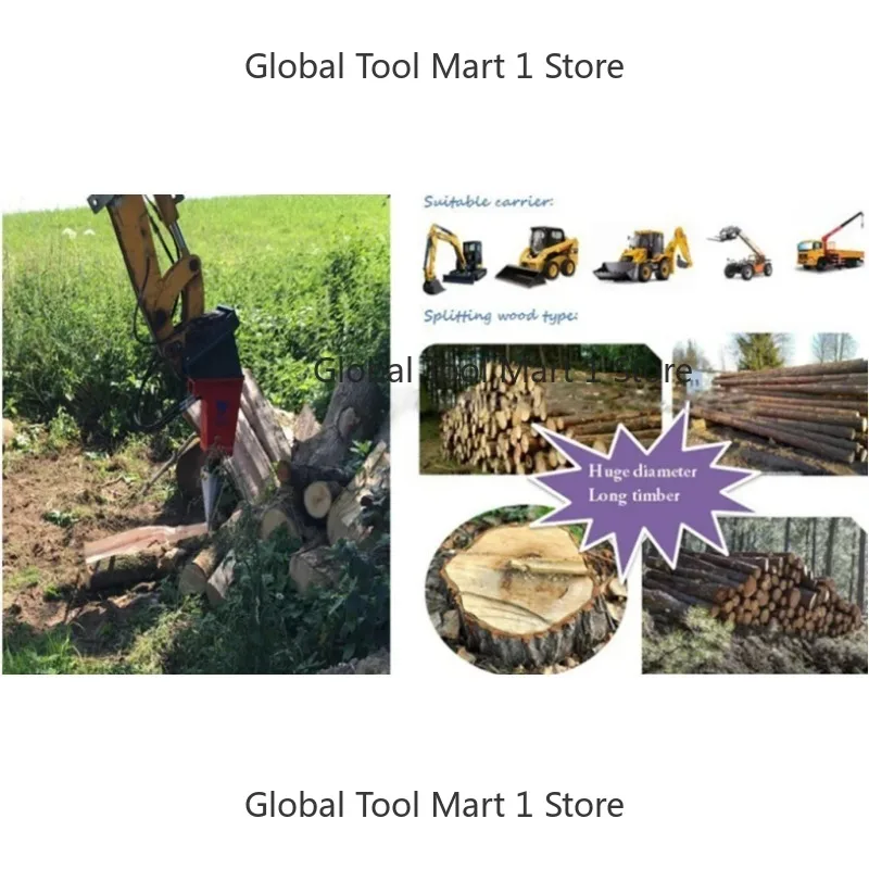 Hyd-rau-lic Log Split-ter Wood Chip-per Comb-o Y-DH-40 for 3-6 Ton Excav-ator Attac-hment